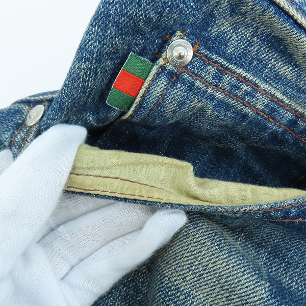 実際に弊社で買取させて頂いたGUCCI/グッチ デニムパンツ ジーンズ インディゴ 50の画像 6枚目