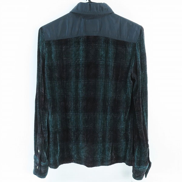 実際に弊社で買取させて頂いたISAMUKATAYAMA BACKLASH/バックラッシュ レーヨン 切替 チェックシャツ 1542-01/Mの画像 1枚目