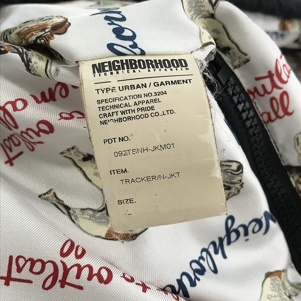 実際に弊社で買取させて頂いたNEIGHBORHOOD/ネイバーフッド TRACKER N-JKT 中綿ジャケット 092TSNH-JKM01 /Lの画像 3枚目