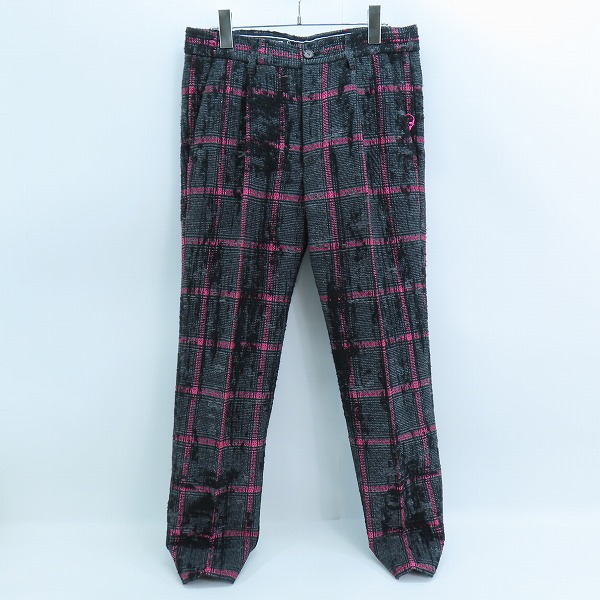 実際に弊社で買取させて頂いたLucien pellat-finet/ルシアンペラフィネ スカル刺繍 チェック パンツ YMP-912H/M