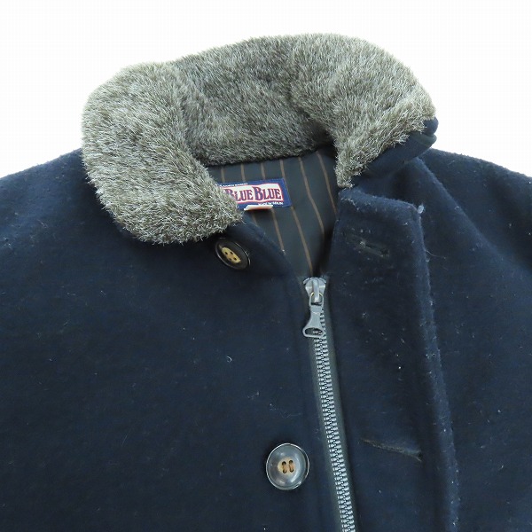 実際に弊社で買取させて頂いたBLUE BLUE/ブルーブルー ジップアップ ジャケット ネイビー /Sの画像 2枚目