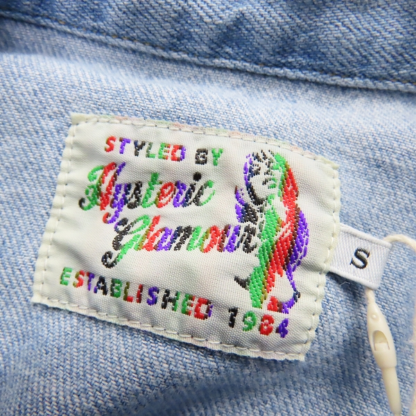 実際に弊社で買取させて頂いた【未使用】HYSTERIC GLAMOUR/ヒステリックグラマー バックプリントデニムシャツ 02193AH06/Sの画像 2枚目