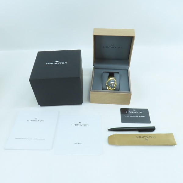 実際に弊社で買取させて頂いたHAMILTON/ハミルトン Ventura/ベンチュラ 黒文字盤 クォーツ時計/ウォッチ H24301731の画像 9枚目