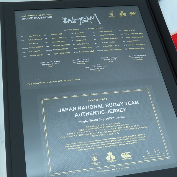 実際に弊社で買取させて頂いた【未使用】canterbury/カンタベリー RWC 2019 JAPAN 1000着限定 ラグビー日本代表 オーセンティックジャージ VWR39580/Lの画像 7枚目