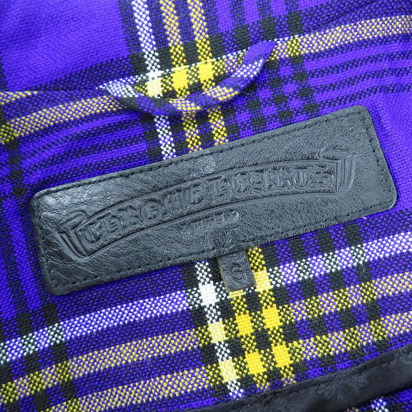 実際に弊社で買取させて頂いた【JPタグ】CHROME HEARTS/クロムハーツ イージーライダースジャケット マサイチェック Sの画像 2枚目