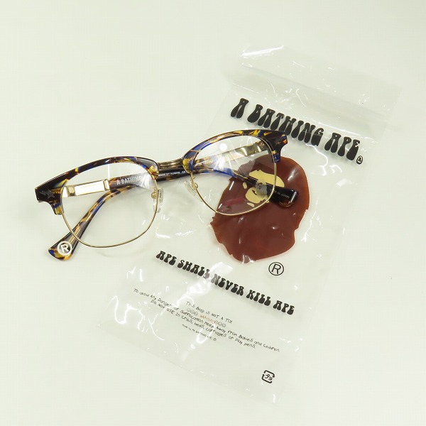 実際に弊社で買取させて頂いたA BATHING APE/アベイシングエイプ メガネフレーム/アイウェア BA13008の画像 8枚目