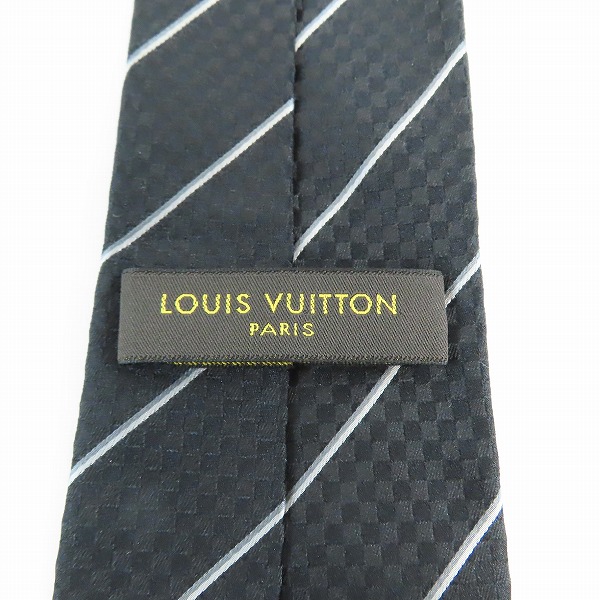 実際に弊社で買取させて頂いたLOUIS VUITTON/ルイヴィトン シルク ストライプ ネクタイ ブラックの画像 3枚目
