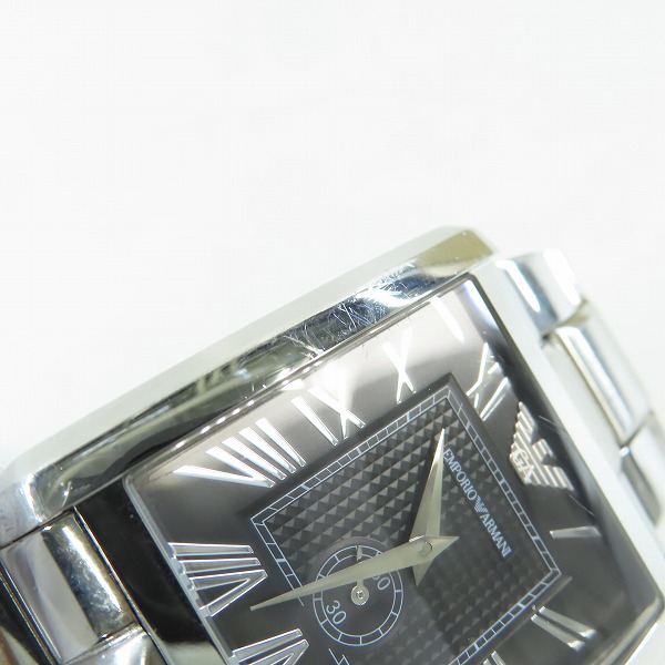 実際に弊社で買取させて頂いたEMPORIO ARMANI/エンポリオアルマーニ クォーツ スクエア 腕時計 AR-1642の画像 7枚目