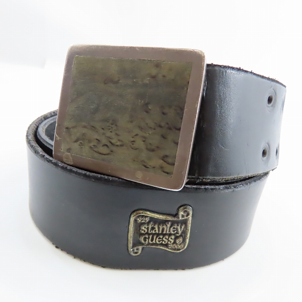 実際に弊社で買取させて頂いた【難有】STANLEY GUESS/スタンリーゲス レザーベルト マルチウッド スクエアバックル