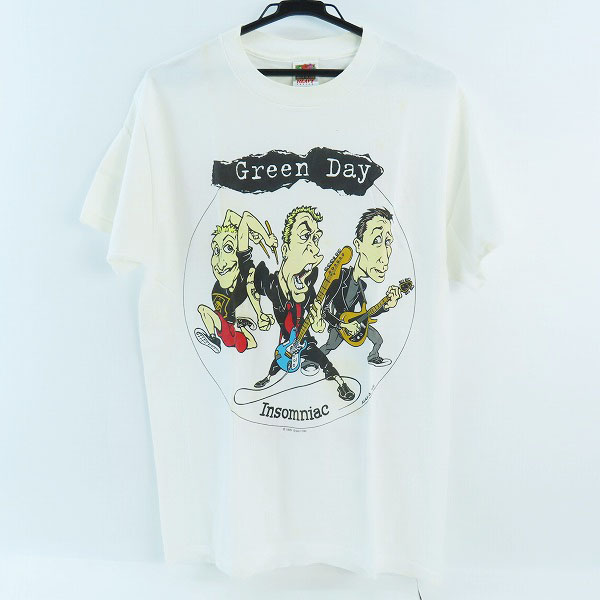 実際に弊社で買取させて頂いたFruit of the Loom社 95年 ヴィンテージ GREEN DAY Insomniac プリント Tシャツ M