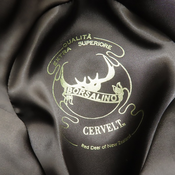 実際に弊社で買取させて頂いたBorsalino/ボルサリーノ ウール/兎/鹿 フェルト ハット ブラウン/59の画像 7枚目