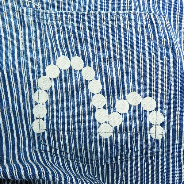 実際に弊社で買取させて頂いたEVISU/エヴィス ドットカモメ ストライプパンツ 2005/33×34の画像 8枚目