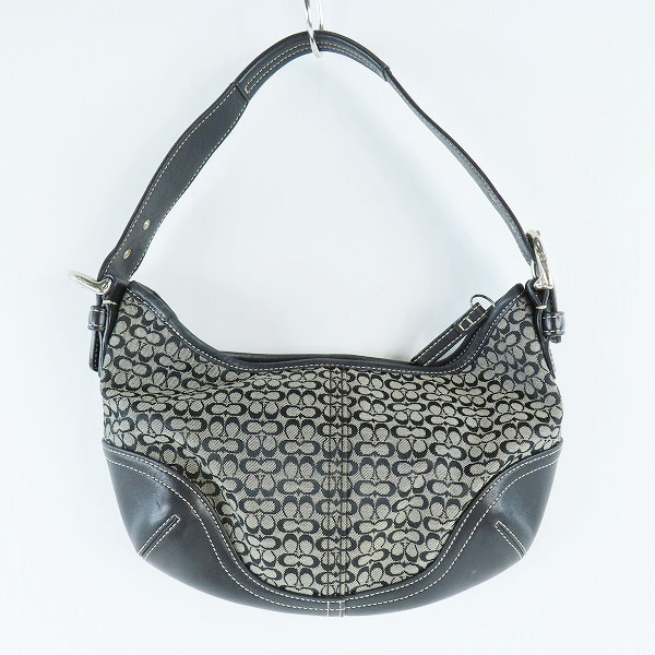 実際に弊社で買取させて頂いたCOACH/コーチ シグネチャー ショルダー/ハンドバッグ ブラック 6351の画像 1枚目