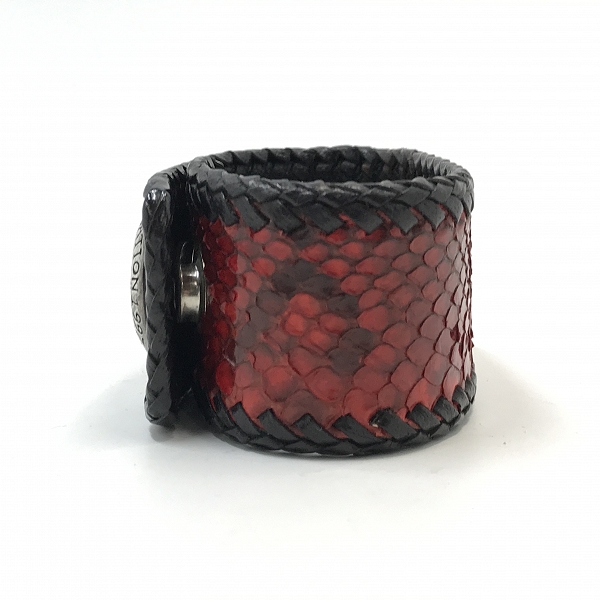 実際に弊社で買取させて頂いたBizarre/ビザール レザーブレスレット パイソン型押しの画像 4枚目