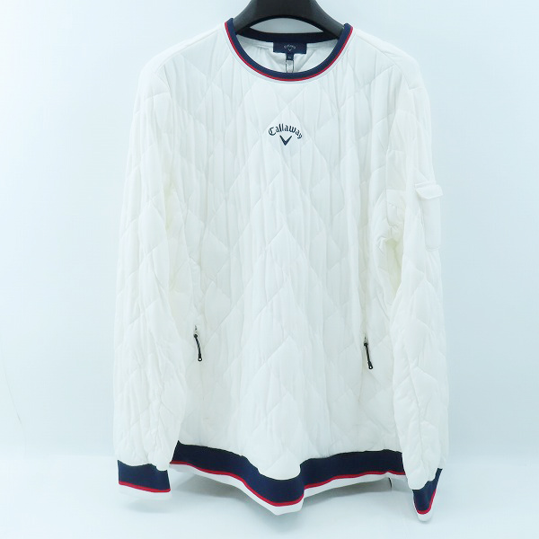 実際に弊社で買取させて頂いた【未使用】Callaway/キャロウェイ ゴルフウェア 中綿 クルーネックブルゾン/ホワイト/241-0215508/LL