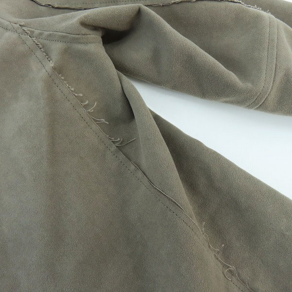 実際に弊社で買取させて頂いたISAMU KATAYAMA BACKLASH/バックラッシュ ラムレザー 切替 フーデッドコート 1471-03/Sの画像 6枚目