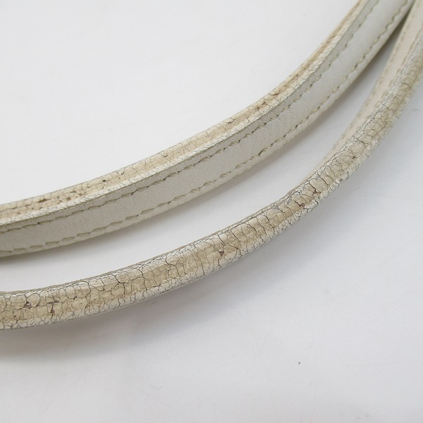 実際に弊社で買取させて頂いたGOYARD/ゴヤール サンルイPM PVC×レザー トートバッグ ホワイト ポーチ付の画像 7枚目