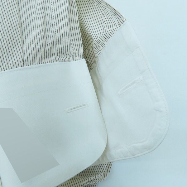実際に弊社で買取させて頂いたBrioni/ブリオーニ コットン ストライプ 長袖 ボタンシャツ ホワイト×ブラウン/43の画像 8枚目