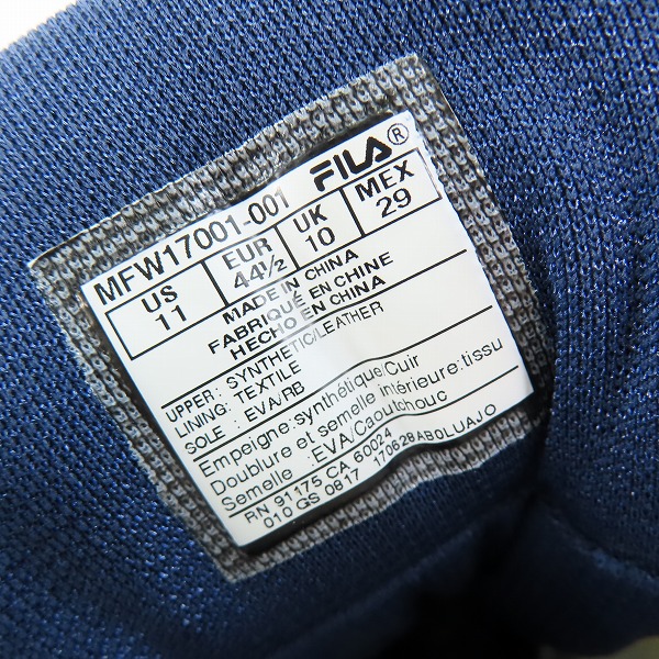 実際に弊社で買取させて頂いたFILA/フィラ 96 GL ハイカット スニーカー MFW17001-001/US11の画像 5枚目