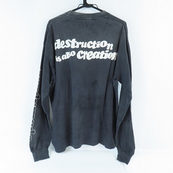 実際に弊社で買取させて頂いた【未使用】READY MADE/レディメイド LS T DESTRUCTION/ロングTシャツ RE-CO-BK-00-00-283/XLの画像 1枚目