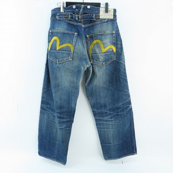 実際に弊社で買取させて頂いたEVISU/エヴィス ダブルニー シンチバック カモメプリント デニムパンツ 2013/32の画像 1枚目