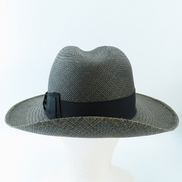 実際に弊社で買取させて頂いたBorsalino/ボルサリーノ 中折れ パナマハット ストローハット リボン/59の画像 3枚目