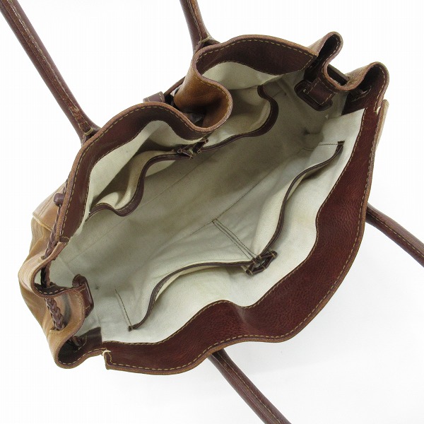 実際に弊社で買取させて頂いたgenten/ゲンテン 編み込みベルト付き トートバッグ/ハンドバッグ/保存袋付きの画像 3枚目