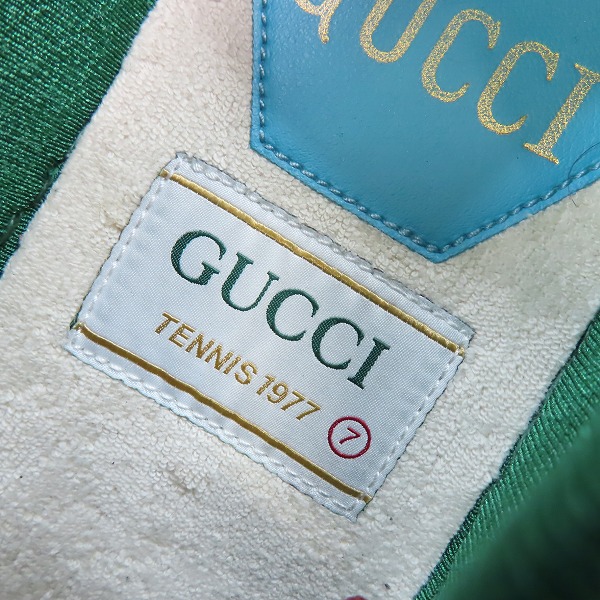 実際に弊社で買取させて頂いたGUCCI/グッチ 100周年記念 Tennis 1977 総柄ローカットスニーカー/7の画像 5枚目
