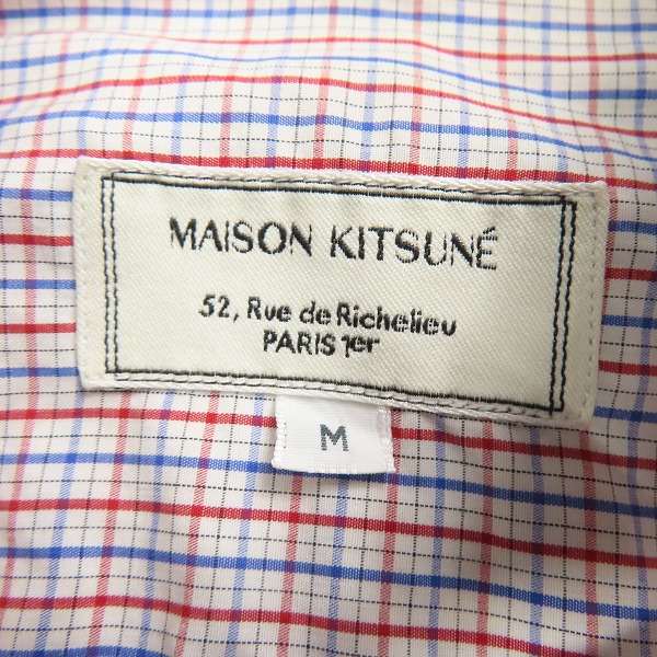 実際に弊社で買取させて頂いたMAISON KITSUNE/メゾンキツネ チェック ボタンダウンシャツ/Mの画像 2枚目