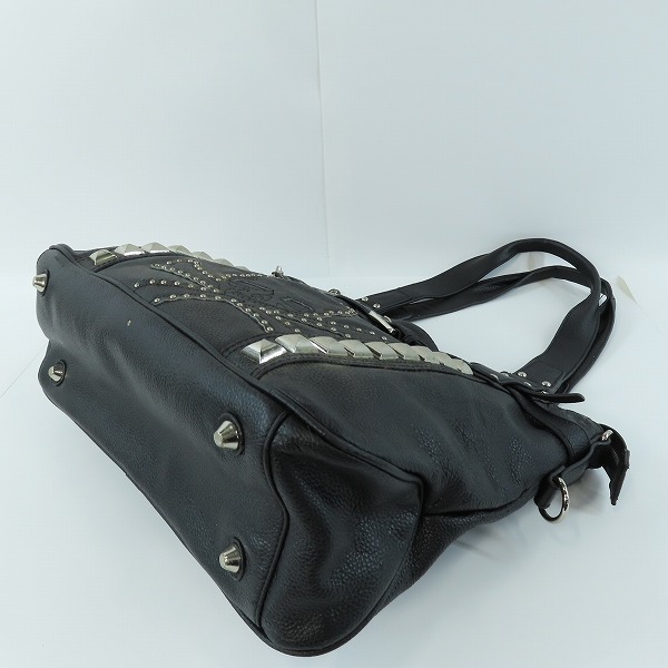 実際に弊社で買取させて頂いたRoen/ロエン レザー スタッズ ハンドバッグ/トートバッグの画像 2枚目