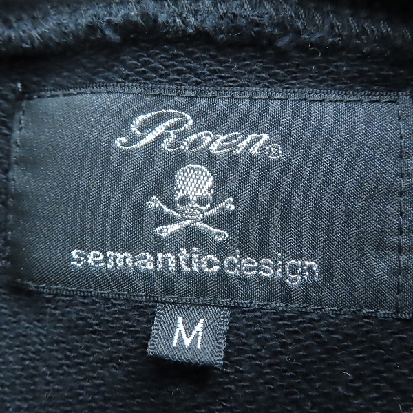 実際に弊社で買取させて頂いたRoen/ロエン×semantic design/セマンティックデザイン バックスカルスワロ ジップアップパーカー/Mの画像 2枚目