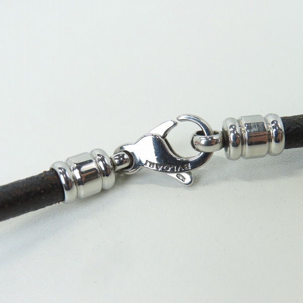 実際に弊社で買取させて頂いたBVLGARI/ブルガリ メタル×レザー チョーカーネックレスの画像 1枚目