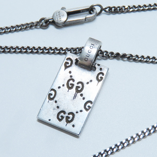 実際に弊社で買取させて頂いたGUCCI/グッチ ゴースト スカル ドクロ 髑髏 GG柄 ネックレス