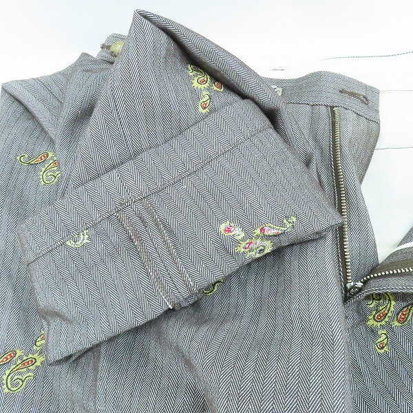 実際に弊社で買取させて頂いたBEAMS PLUS /ビームスプラス ヘリンボーン エンブロイダリー ワイド トラウザーズ 11-23-1601-803/Sの画像 5枚目