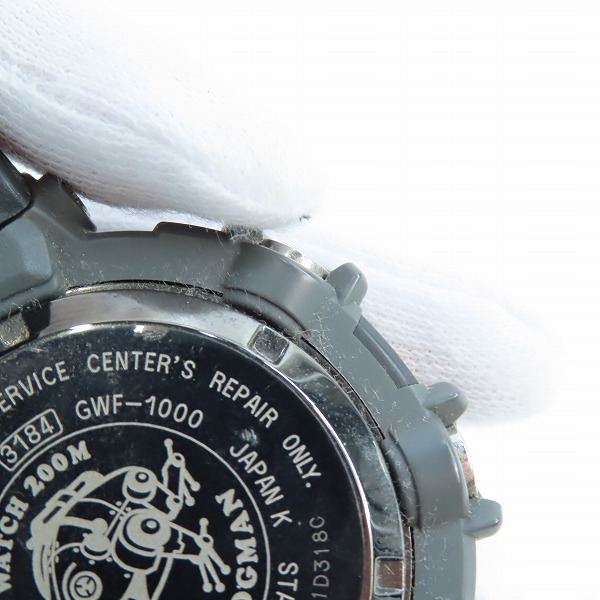 実際に弊社で買取させて頂いたG-SHOCK/Gショック FROGMAN/フロッグマン Master of G/マスターオブG ソーラー電波時計 GWF-1000-1JFの画像 9枚目