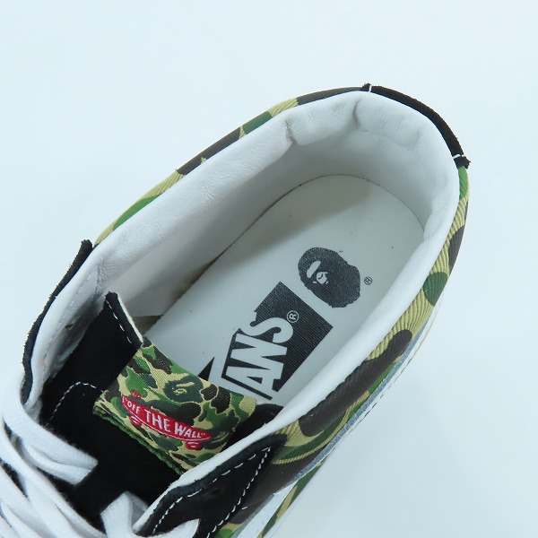 実際に弊社で買取させて頂いたA BATHING APE × Vans/アベイシングエイプ ×バンズ LX Sk8 Mid Reissue83/ VN000MZGCX3/24.5の画像 4枚目