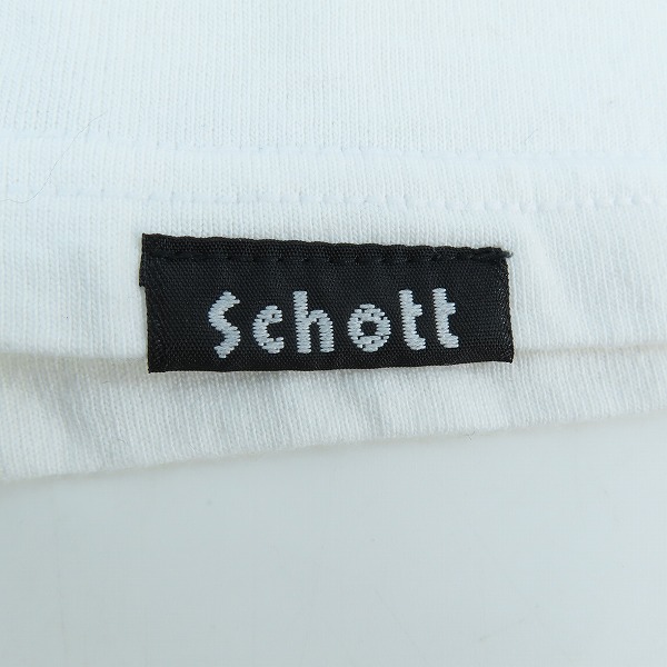 実際に弊社で買取させて頂いたStussy×Schott/ステューシー×ショット 100周年記念 コラボＴシャツ/カットソー/ホワイト/Mの画像 3枚目