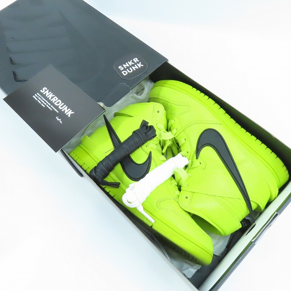 実際に弊社で買取させて頂いたNIKE×AMBUSH/ナイキ×アンブッシュ DUNK HIGH "FLASH LIME" ダンクハイ フラッシュライム CU7544-300 25.5の画像 8枚目
