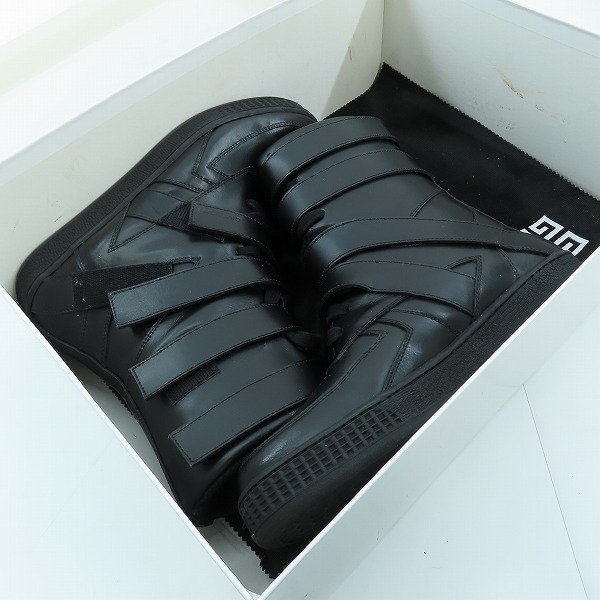 実際に弊社で買取させて頂いたGIVENCHY/ジバンシィ スニーカー ブラック GIVENCHYRICCARDOTISCI ハイカットベルトスニーカーブーツ/39の画像 8枚目