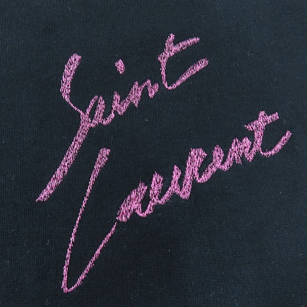 実際に弊社で買取させて頂いた【JPタグ】SAINT LAURENT/サンローラン ラメロゴ刺繍 パーカー 512332/Sの画像 6枚目