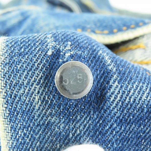 実際に弊社で買取させて頂いたLEVIS/リーバイス ビンテージ デニムジャケット ボタン裏刻印525 ビッグEの画像 5枚目
