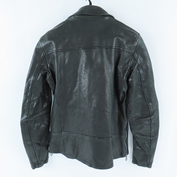 実際に弊社で買取させて頂いたISAMU KATAYAMA BACKLASH/イサムカタヤマバックラッシュ イタリアン ダブルショルダー製品染めダブルライダース 1254-02/Sの画像 1枚目