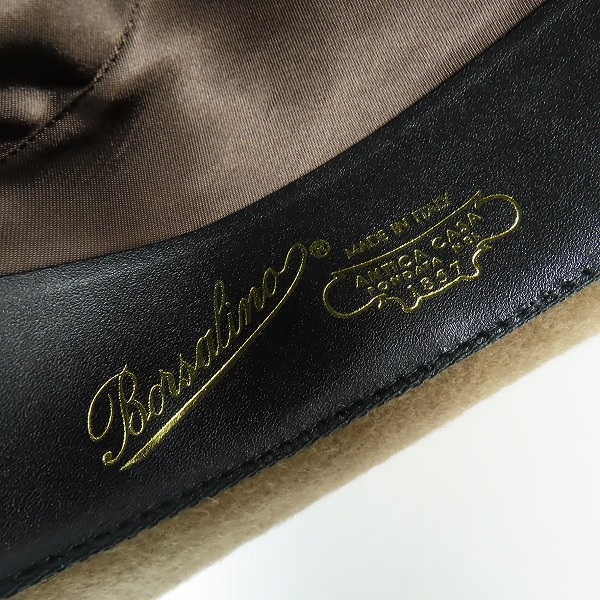 実際に弊社で買取させて頂いたBorsalino/ボルサリーノ ウール/兎/鹿 フェルト ハット ブラウン/59の画像 6枚目