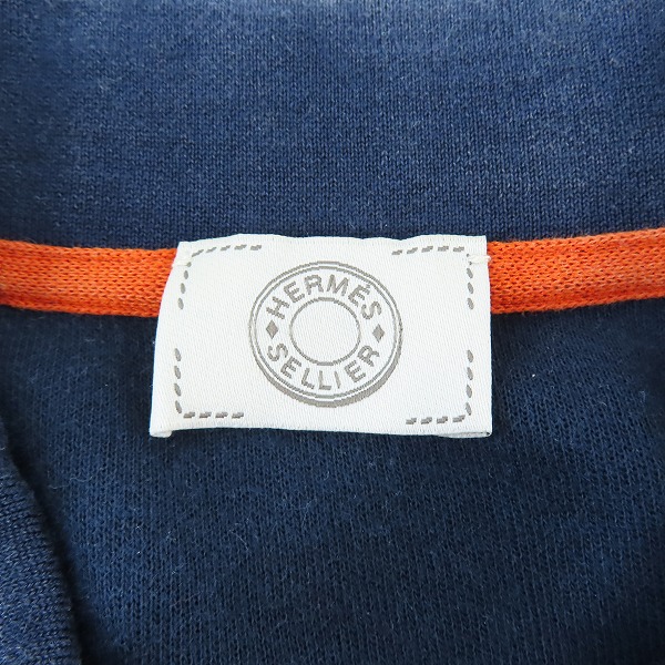 実際に弊社で買取させて頂いたHERMES/エルメス SELLIER 半袖ポロシャツ/Mの画像 2枚目