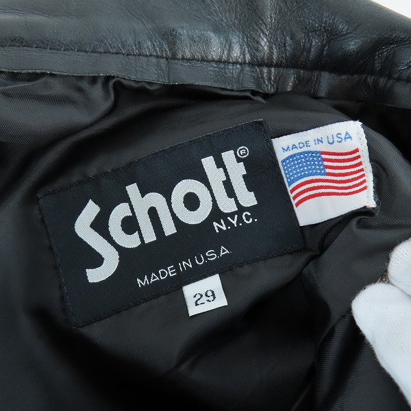 実際に弊社で買取させて頂いたSchott/ショット レザー パンツ 牛革 ブラック/29の画像 3枚目