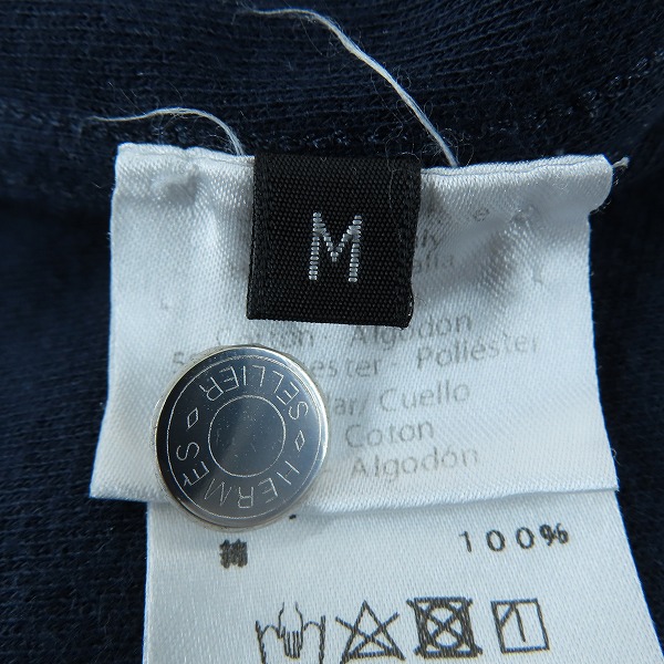 実際に弊社で買取させて頂いたHERMES/エルメス SELLIER 半袖ポロシャツ/Mの画像 4枚目