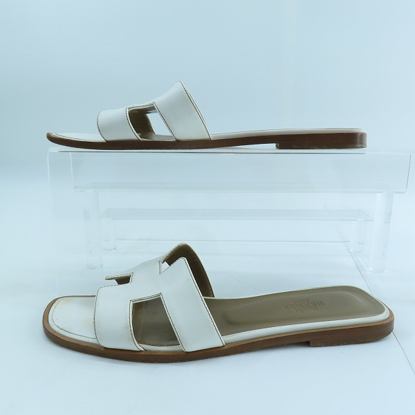 実際に弊社で買取させて頂いたHERMES/エルメス オラン レザー サンダル 021056Z/37.5の画像 3枚目