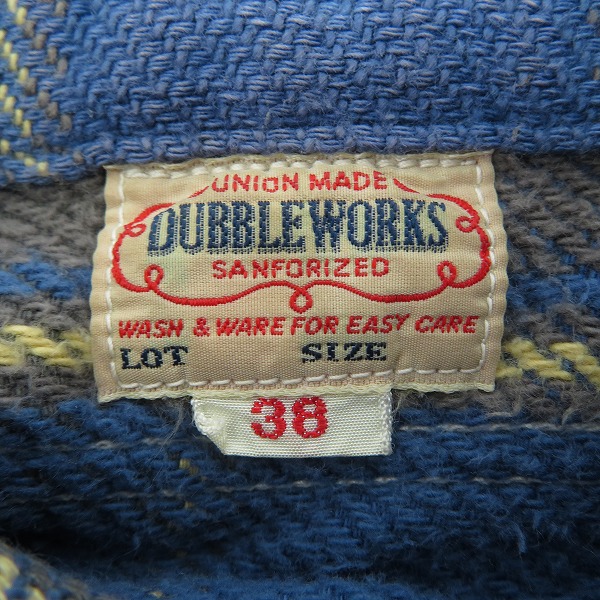 実際に弊社で買取させて頂いたDUBBLE WORKS/ダブルワークス フランネルシャツ 38 の画像 2枚目