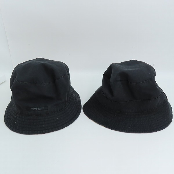 実際に弊社で買取させて頂いたBURBERRY LONDON/バーバリーロンドン他 リバーシブル チェック柄 バケットハット 2点セット 