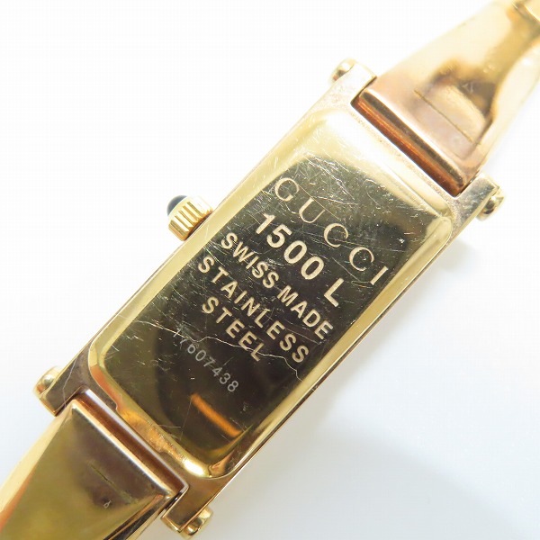 実際に弊社で買取させて頂いたGUCCI/ グッチ 1500L 1P ダイヤモンド クォーツ アナログ レディース腕時計【動作未確認】の画像 4枚目